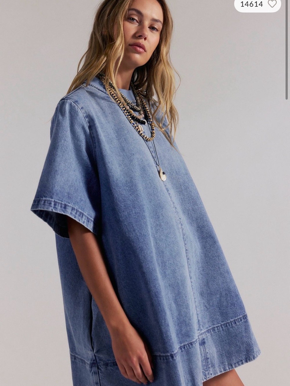 Free People Denim Harlow Mini Dress